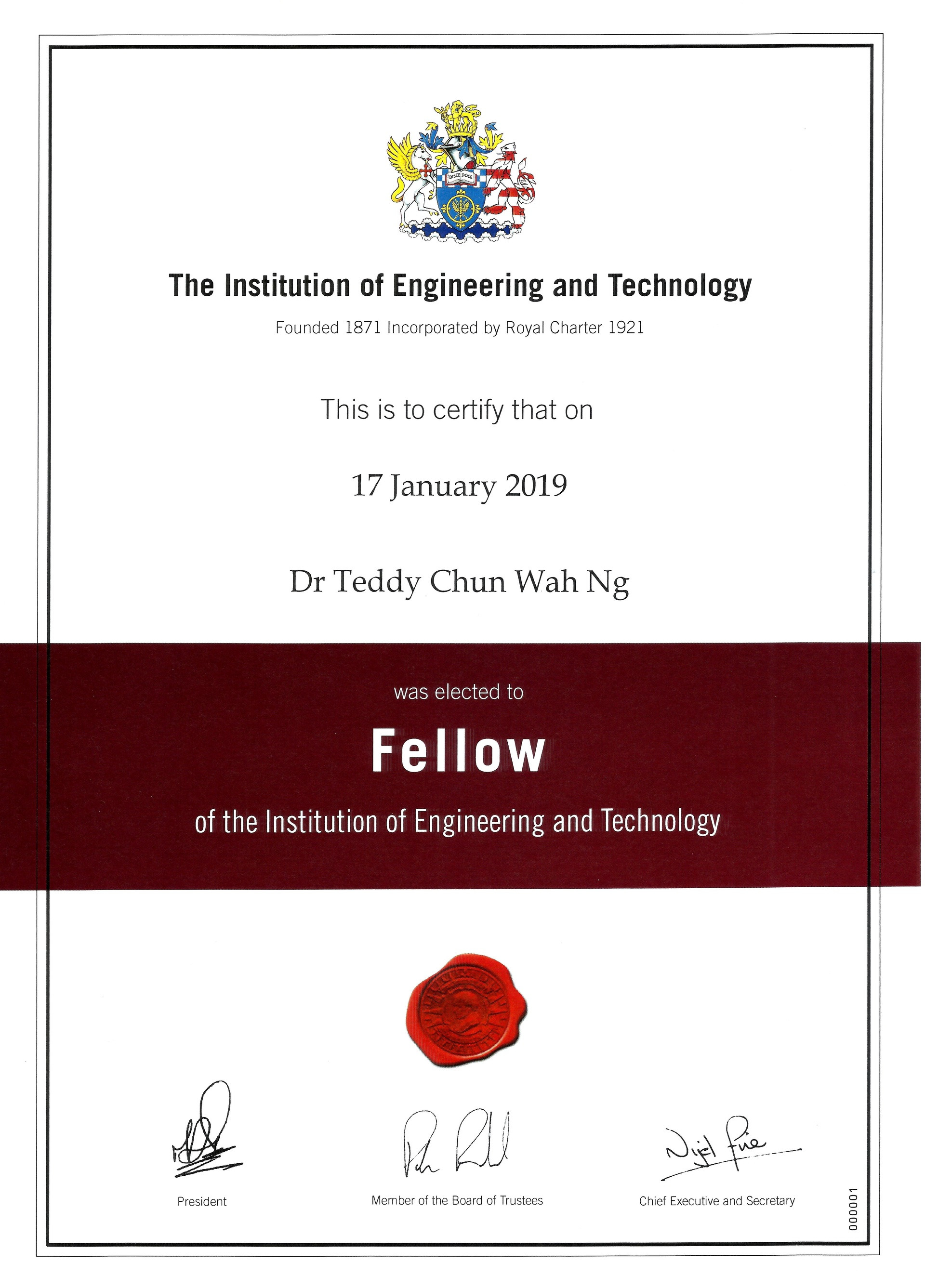 FIET Certificate-NG Teddy